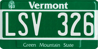 VT license plate LSV326