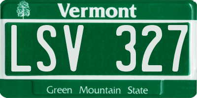 VT license plate LSV327
