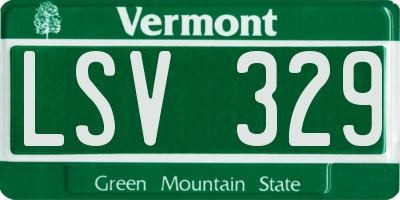 VT license plate LSV329