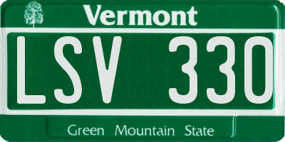 VT license plate LSV330