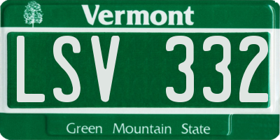 VT license plate LSV332