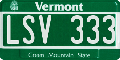 VT license plate LSV333