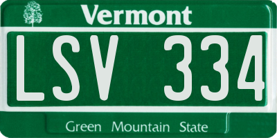 VT license plate LSV334