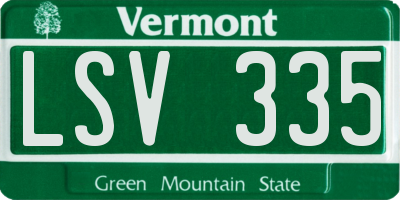 VT license plate LSV335