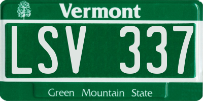 VT license plate LSV337