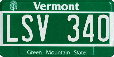 VT license plate LSV340
