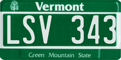 VT license plate LSV343