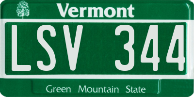 VT license plate LSV344