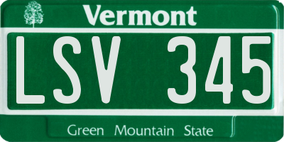 VT license plate LSV345