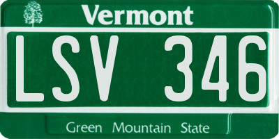 VT license plate LSV346