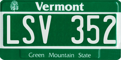 VT license plate LSV352