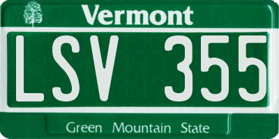 VT license plate LSV355