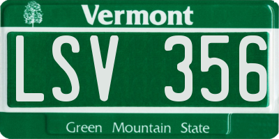 VT license plate LSV356
