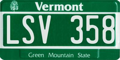 VT license plate LSV358
