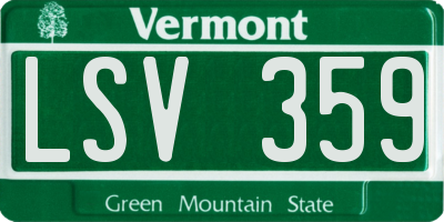 VT license plate LSV359