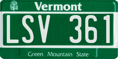 VT license plate LSV361