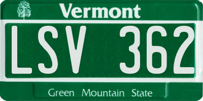 VT license plate LSV362