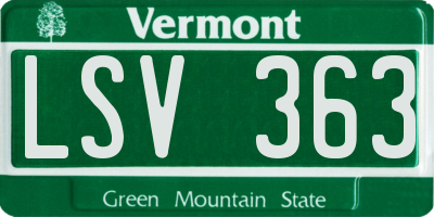 VT license plate LSV363