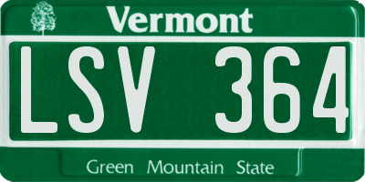 VT license plate LSV364
