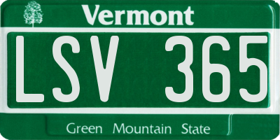 VT license plate LSV365