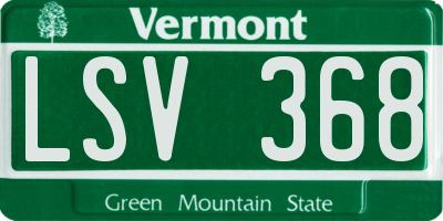 VT license plate LSV368