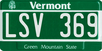 VT license plate LSV369