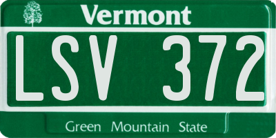 VT license plate LSV372