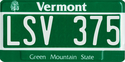 VT license plate LSV375