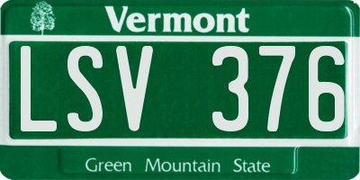 VT license plate LSV376