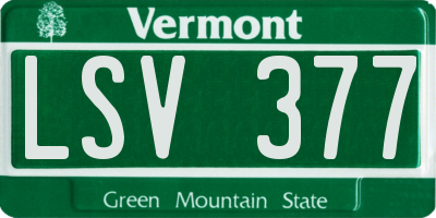 VT license plate LSV377
