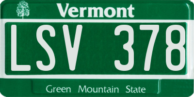 VT license plate LSV378