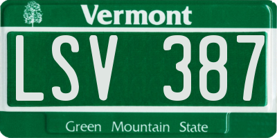 VT license plate LSV387