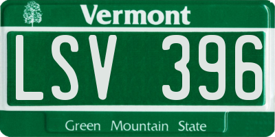 VT license plate LSV396