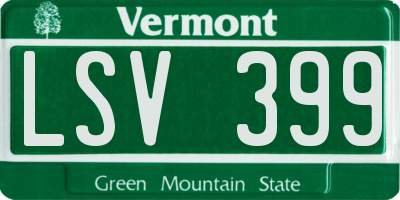 VT license plate LSV399