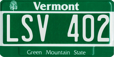 VT license plate LSV402