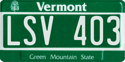 VT license plate LSV403