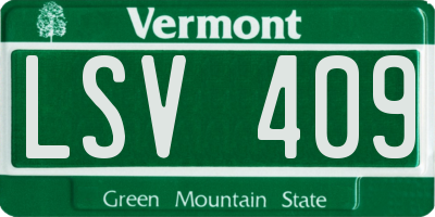 VT license plate LSV409