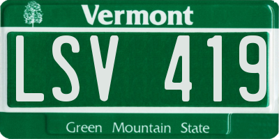 VT license plate LSV419