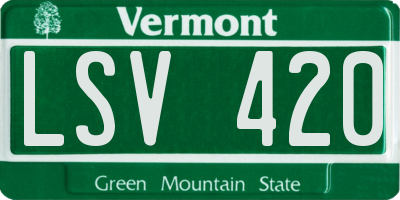 VT license plate LSV420