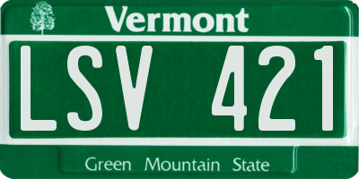 VT license plate LSV421