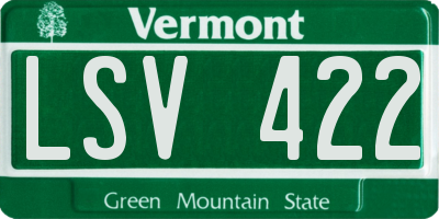 VT license plate LSV422
