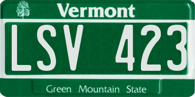 VT license plate LSV423