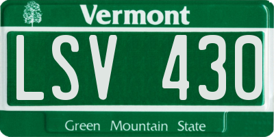 VT license plate LSV430