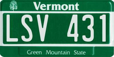 VT license plate LSV431