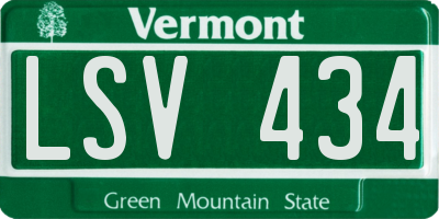 VT license plate LSV434