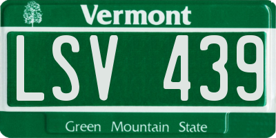 VT license plate LSV439