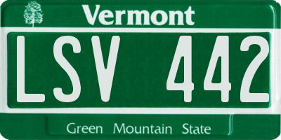 VT license plate LSV442