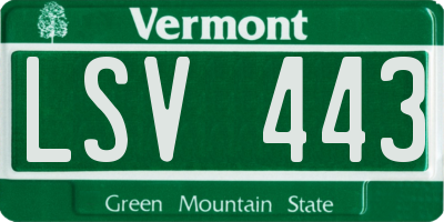 VT license plate LSV443
