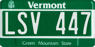 VT license plate LSV447