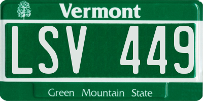 VT license plate LSV449